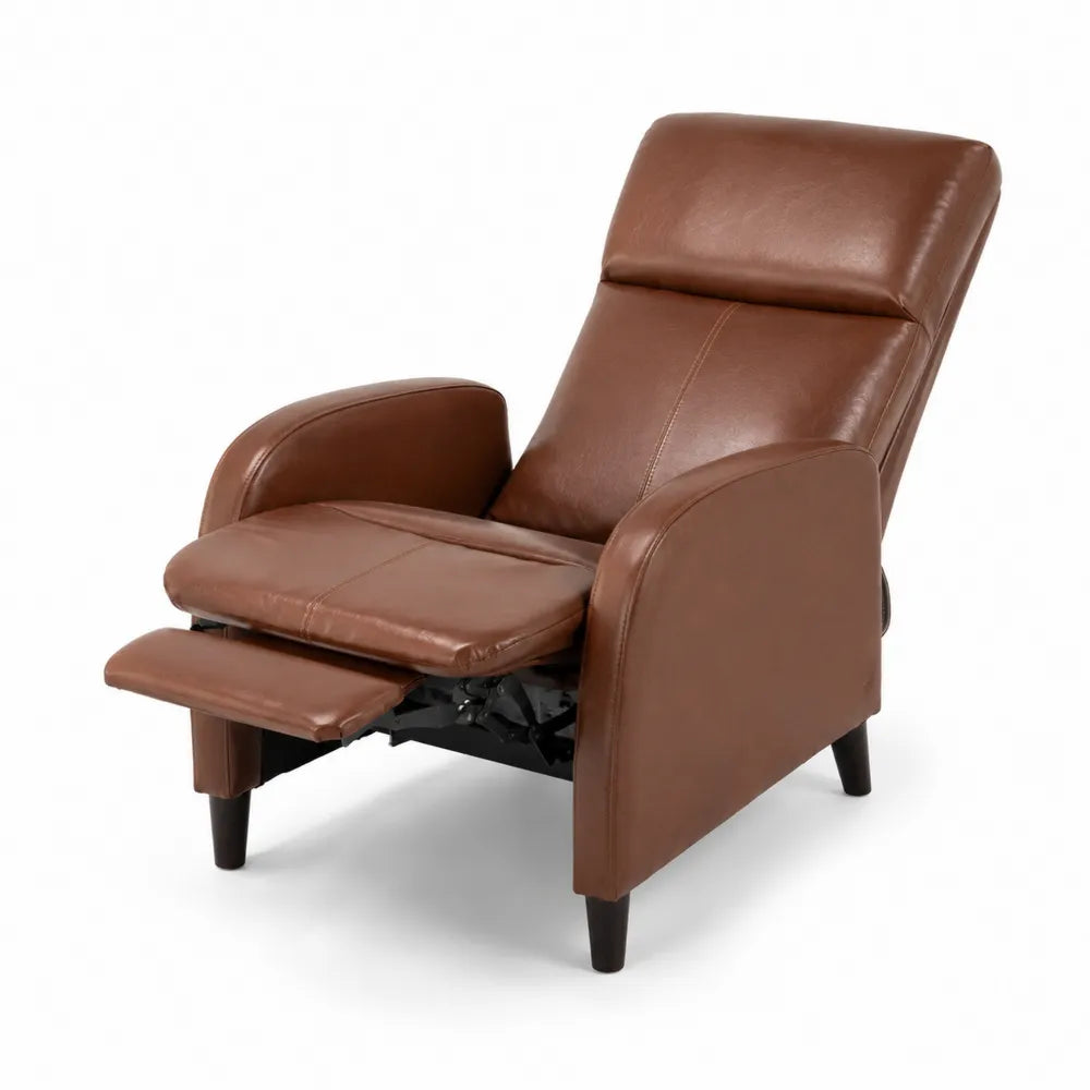 Fauteuil inclinable en cuir synthétique marron