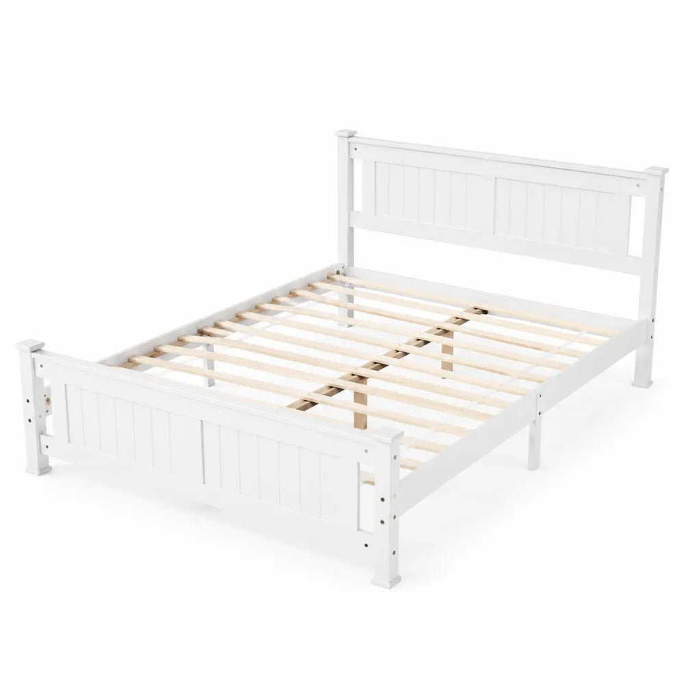 Lit double en bois Blanc 200x160 cm
