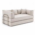 Canapé convertible en métal et tissu lin Beige