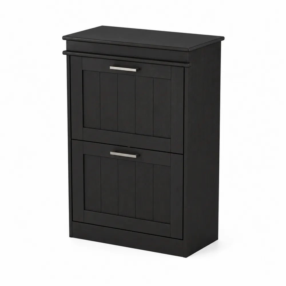 Armoire à chaussures 2 abattants en bois noir