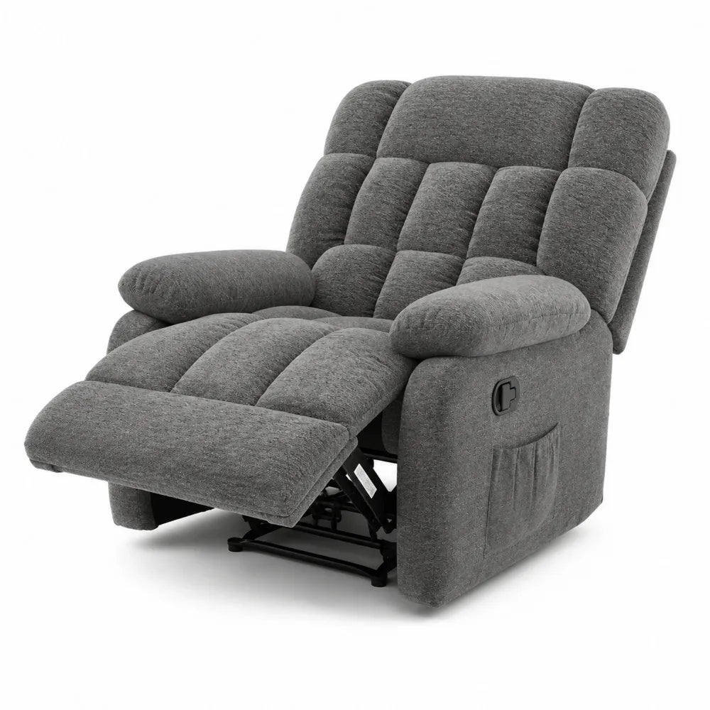 Fauteuil inclinable en tissu gris