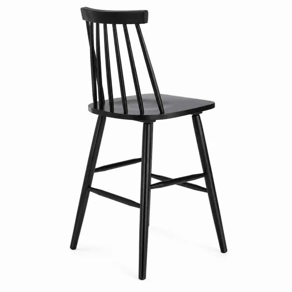 Tabouret de bar en bois noir 75 cm