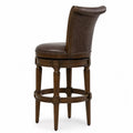 Tabouret de bar en cuir et bois massif 115 cm