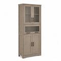 Armoire en bois et verre marron 180x80x40 cm