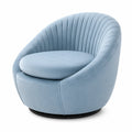 Fauteuil pivotant en tissu bleu clair