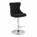 Tabouret de bar en velours avec base en métal