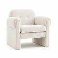 Fauteuil en tissu crème 80x90x75 cm